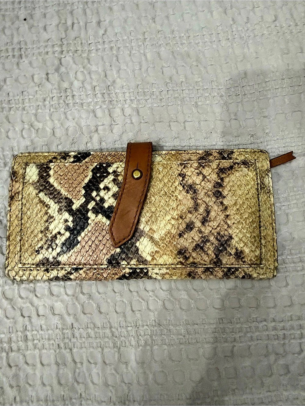 Madewell The Post Wallet: Colorblock Snake Embossed Edition Brown & Tan
